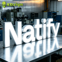 Lettres lumineuses personnalisées XDsign à LED en acrylique 3D, éclairage frontal néon, contrôle Bluetooth/télécommande, décoration publicitaire pour magasin