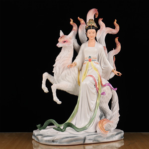 Estatua de la Diosa Nianiang de Nueve Colas, Empress Qingqiu, Forma Real, para Culto en el Hogar, Nueve Señoras Guerreras - Product Image 2