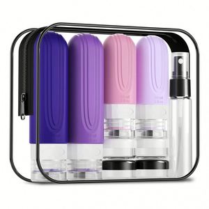 Kit d'accessoires personnalisés avec logo sur mesure, flacon de voyage anti-fuite pour cosmétiques, tube de voyage rechargeable, ensemble de flacons - Product Image 1