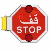 Bras de signalisation électronique 12V 24V pour bus scolaire, panneau STOP en aluminium pour bus scolaire avec son et lumière d'avertissement