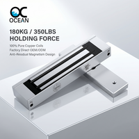 OCEANTECH OM-180 Kunci Magnetik 180kg 350Lbs Pintu Tunggal 2 Kabel DC12V Tegangan Ganda Anti-Pencurian Timer Delay Anti-Karat Akses