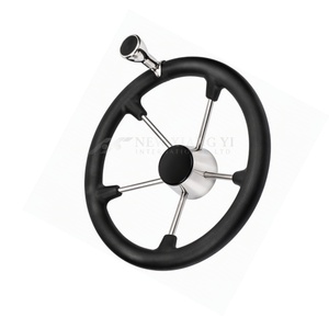 Nouveau volant de bateau en acier inoxydable noir antidérapant pour yacht 13,5 pouces pour rénovation/amélioration - Product Image 6