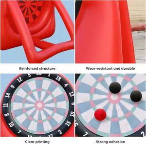 Grand jeu de fléchettes gonflable de 6 pieds de haut pour frapper et lancer, cible de fléchettes gonflable de football avec 4 balles de lancer - Product Image 2