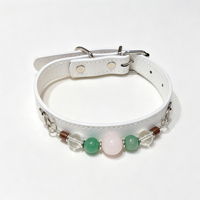 Collier pour animaux de compagnie en cristal énergétique des cinq éléments avec cuir élastique, bijoux en pierres précieuses pour chats et petits chiens