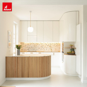 Alland Mobili <span class=keywords><strong>da</strong></span> <span class=keywords><strong>Cucina</strong></span> Rotondi <span class=keywords><strong>in</strong></span> <span class=keywords><strong>Legno</strong></span> Bicolore con Pannelli Piatti e Scanalati, Design Moderno per Isola <span class=keywords><strong>Cucina</strong></span> e Arredamento Casa - Product Image 3