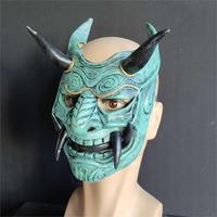 Masque en latex Black Devil, style japonais, cornu, esprit maléfique, cosplay, Halloween, carnaval, accessoire de fête