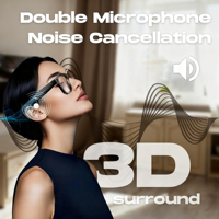 Gafas Inteligentes de Alta Definición con Pantalla Impulsada por IA, Cámara de 12MP para Tomar Fotos, Grabación de Video en Tiempo Real, Traducción, WiFi de 5GHz, IPX-5