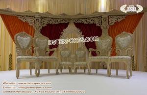 Chaises de mariage de designer Sankheda Vidhi, ensemble de chaises de mariage indiennes Vedi, prix inférieur, ensemble de chaises de mandap de mariage, États-Unis, Royaume-Uni, Australie - Product Image 6
