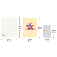 Carte d'anniversaire animale 3D pop-up mignonne, carte artisanale en papier sur le thème des animaux pour invitation de fête d'anniversaire pour enfants