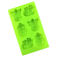 1042 6-Loch Weihnachts-Wapiti-Form Silikon-Kuchenform Silikon-Kerzenformen Seifenherstellungsform Geschenkbox Seife Kerze Harz
