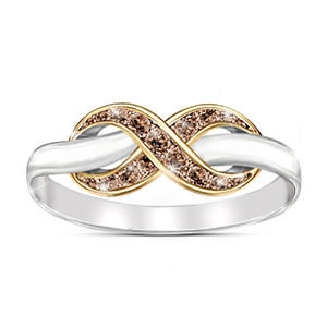 Anillo H100 Infinite Eternity de Plata 925 con Cristal Redondo en Canal, Anillo Fino Unisex para Boda - Product Image 1