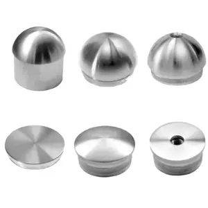 1.5 2 Inch 201 304 316 Fittings Stainless Railing Round Pipe End Cover Steel Stair Handrail Tube Round End