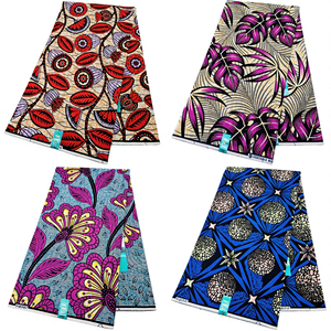 Super katoenen Afrikaanse geprinte stof Ankara Java textiel Super Hollandaise echte wax loincloth damesjurk voor bruiloft feest - Product Image 1
