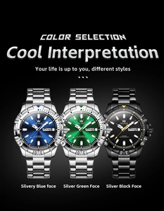 Petit Prix <span class=keywords><strong>Montre</strong></span> <span class=keywords><strong>Homme</strong></span> Grande Marque Luxe Tendance Verte 5560 <span class=keywords><strong>Montre</strong></span>-Bracelet à Quartz en Acier Inoxydable - Product Image 3