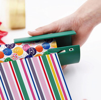 Coupe-papier d'emballage avec 3 jeux de lames remplaçables, coupe-rouleau de papier d'emballage cadeau et outil de coupe de papier d'emballage de Noël