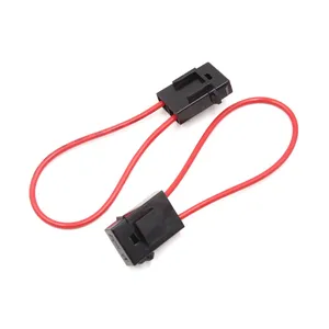 Porte-fusible universel en plastique noir 20A lame en ligne bloc de boîte pour voiture moto 18AWG avec fil