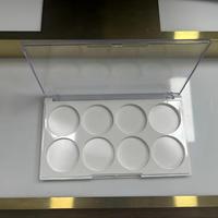 Boîtes d'emballage personnalisées en plastique transparent blanc pour fards à paupières et palettes, fabriquées avec des matériaux recyclés pour usage cosmétique