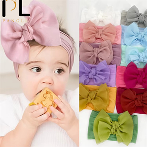 Diadema de bebé con lazo de 13 colores PL para niños, <span class=keywords><strong>turbante</strong></span> ancho con lazo para niños, diadema elástica, accesorios para el cabello de bebé - Product Image 1