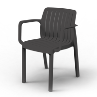 Disponible en 3 colores, paquete de 4, un juego de sillas Lea, silla moderna para exteriores, silla de plástico para jardín