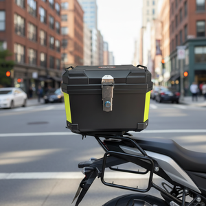 Maleta Superior Cuadrada para Motocicleta de 45L, Caja de Almacenamiento Trasera Universal de Plástico, Soporte para Casco, Maletero Trasero Impermeable para Accesorios de Motocicleta - Product Image 1