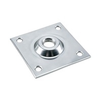Plaque de montage carrée en acier inoxydable à 4 trous avec insert fileté pour pieds de meubles en bois (canapé, chaise, table)