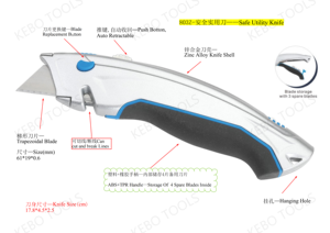 Dao tiện ích tùy chỉnh, cấu trúc lưỡi bảo vệ cạnh thép có tuổi thọ cao phù hợp cho sử dụng lặp đi lặp lại dao an toàn tiện ích - Product Image 4