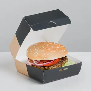 Produsen Desain Baru Cetakan Kustom Kertas Burger Kotak Makan Siang