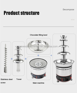 Machine de fontaine de cascade de chocolat commerciale de luxe à 4/5/7 niveaux avec contrôle numérique - Product Image 3