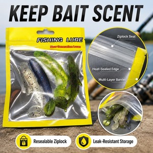 Appâts de pêche personnalisés mylar <span class=keywords><strong>sac</strong></span> anti-odeur <span class=keywords><strong>sac</strong></span> d'emballage en plastique transparent ziplock colle souple ver leurre emballage mylar <span class=keywords><strong>sac</strong></span> - Product Image 3