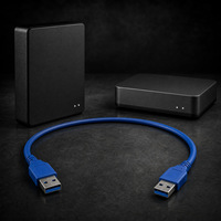 Kabel Data USB 3.0 a Male ke a Male Konduktor Tembaga PVC untuk Transfer Data Enclosure Hard Disk Panjang Dapat Disesuaikan