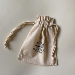 Custom Logo Printing Cotton <b>Drawstring</b> Gift Dust <b>Pouch</b> Herringbone Cotton Jewelry Packaging <b>Pouch</b> - Product Image 2