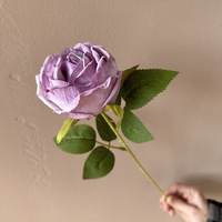 Lot de fleurs artificielles en soie bordeaux faites à la main, en forme de rose, pour Noël, la Saint-Valentin et les mariages, pour arrangements muraux