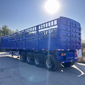 Semirremolque <span class=keywords><strong>de</strong></span> Carga Pesada <span class=keywords><strong>de</strong></span> 3 y 4 Ejes, 60 Toneladas, con Barandas Laterales y Reja Abatible, Fabricado en China - Product Image 2