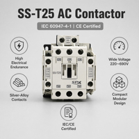 Contacteur AC à 3 pôles de type Mitsubishi S-T25 haute performance, prix d'usine SPX, 220V/380V, magnétique, 2NO+2NC, montage sur rail DIN