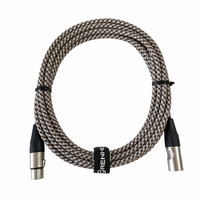 Câble de microphone XLR mâle-femelle OEM RH-X104 en tweed avec blindage spiralé, gaine en PVC et conducteur en cuivre sans oxygène