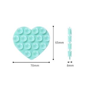 Heart Shape Phone Holder Suction Cup Stand Double Sided Non Slip Phone Mount Portable Reusable Silicone Suction <b>Pad</b> for Case - Product Image 2