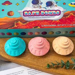 Bombes de bain en gros bulle pétillante relaxante naturelle marque privée enfants soucoupe volante forme bombes de bain paquet de 12 coffret cadeau - Product Image 1