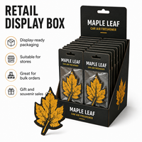 Désodorisant de voiture personnalisé en forme de feuille d'érable, parfum naturel longue durée, ornement en papier parfumé avec boîte de présentation