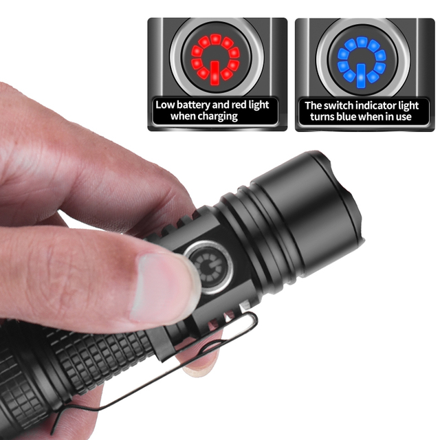 1000Lumen 800m 30W Mini 16340 Industrial Tactical Camping Torch Tail Magnet Fishing Lantern Rechargeable Hat Clip Led Flashlight
