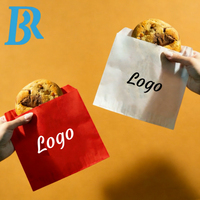 Sacs en papier sulfurisé personnalisés avec logo pour emporter : biscuits, chips, croissants, chocolat, beignets, poulet frit, pain au cannelle
