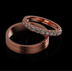 Anillos de Boda de Circonita Cúbica con Diseño de Rosa Amarilla y Oro Blanco, Moda Vietnamita, Fuente de la Felicidad - Product Image 2