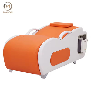 Lit de massage moderne Hicomed à courbe en S réglable pour spa, salon, salon - Trou pour le visage, 2 boîtes de rangement, cuir PU, éponge haute densité - Product Image 2