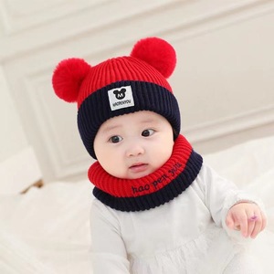 Nouveau Style de mode de haute qualité chaud fourrure châle enfants hiver coupe-vent mignon noël bébé pull en peluche chapeau écharpe - Product Image 1
