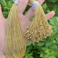 Chaîne de collier en or en gros, chaîne fine en métal avec fermoir mousqueton, prête à l'emploi pour la fabrication de bijoux DIY, approvisionnement en vrac