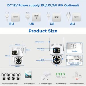 Kit NVR con 4 Cámaras IP Inalámbricas, Dispensa <span class=keywords><strong>de</strong></span> Cables, Protección <span class=keywords><strong>de</strong></span> Seguridad, Desbrozadora, Equipo <span class=keywords><strong>de</strong></span> Protección Personal, Casco - Product Image 6