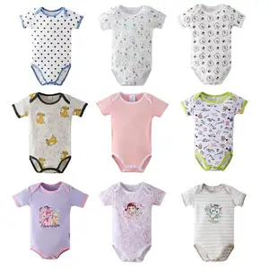 Low Price Cotton Baby Short Sleeve Romper Random Stock Clothing Unisex 0-24 Months Baby Clothes