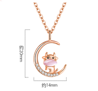 Nouveau pendentif zodiaque douze en pierre d'hibiscus populaire pour les femmes, collier pendentif zodiaque mignon Zircon en or rose