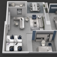 Service de rénovation d'intérieur de bureaux commerciaux, conception de la disposition des espaces de travail, rendu visuel 3D pour projet de bureau de startup