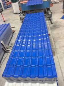 Láminas de Techo Corrugadas de Resina Sintética de PVC, Estilo Español R1050, <span class=keywords><strong>Azul</strong></span> Marino, Diseño Moderno, Hechas a Máquina, para Casa o Villa - Product Image 1