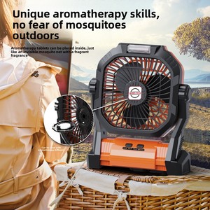 Ventilateur de camping portable 5,5 pouces rechargeable par USB 5200 mAh avec moteur sans balais, lumière et batterie externe pour usage extérieur - Product Image 3